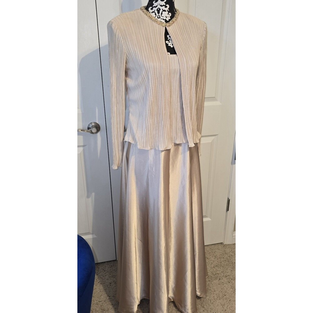Cache 2 Piece Sleeveless Long Evening Gown Formal "Mother Of" Dress Wedding Sz 6